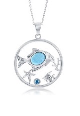 charming fish silver baby necklace